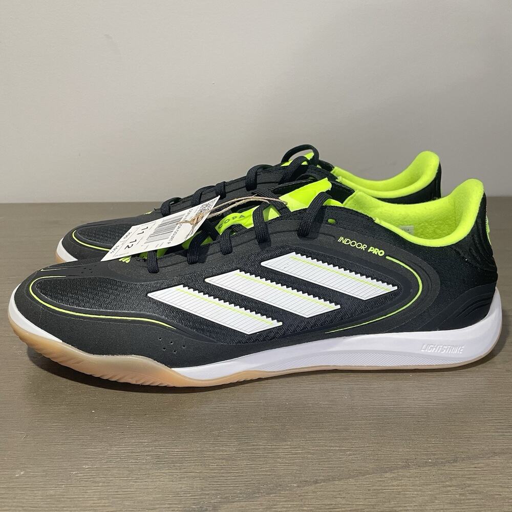 Adidas Mens Size 11 Indoor Soccer Shoes NEW Copa Court Pro Black Lime JR2837
